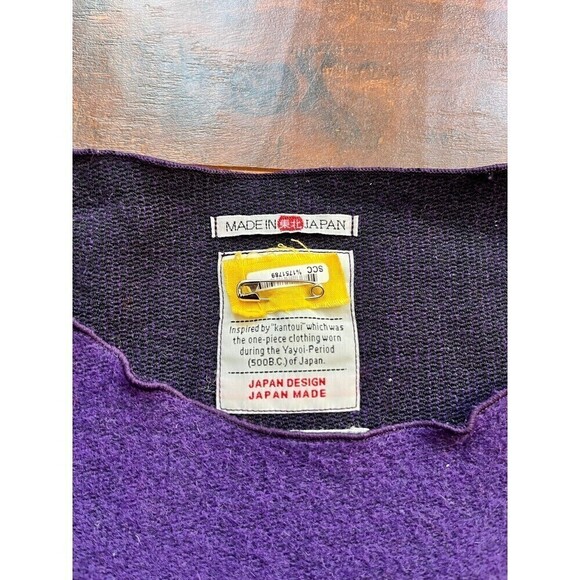 Sou Sou Womens Purple Kantoui Wool Blend Sweater Vest Oversized OSFA - Picture 2 of 10